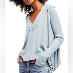 Free People Womens Plunging V-Neck Pullover